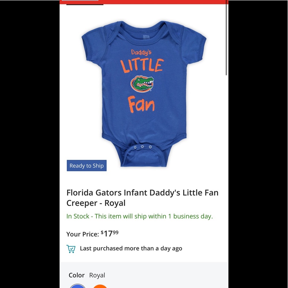 Brand new University of Florida Gators onsie 0-3M
